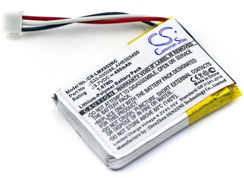 533-000088 för Logitech, 3.7V, 450 mAh
