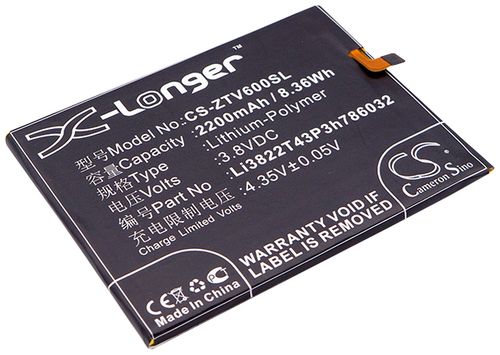 Li3822T43P3h786032 för ZTE, 3.8V, 2200 mAh