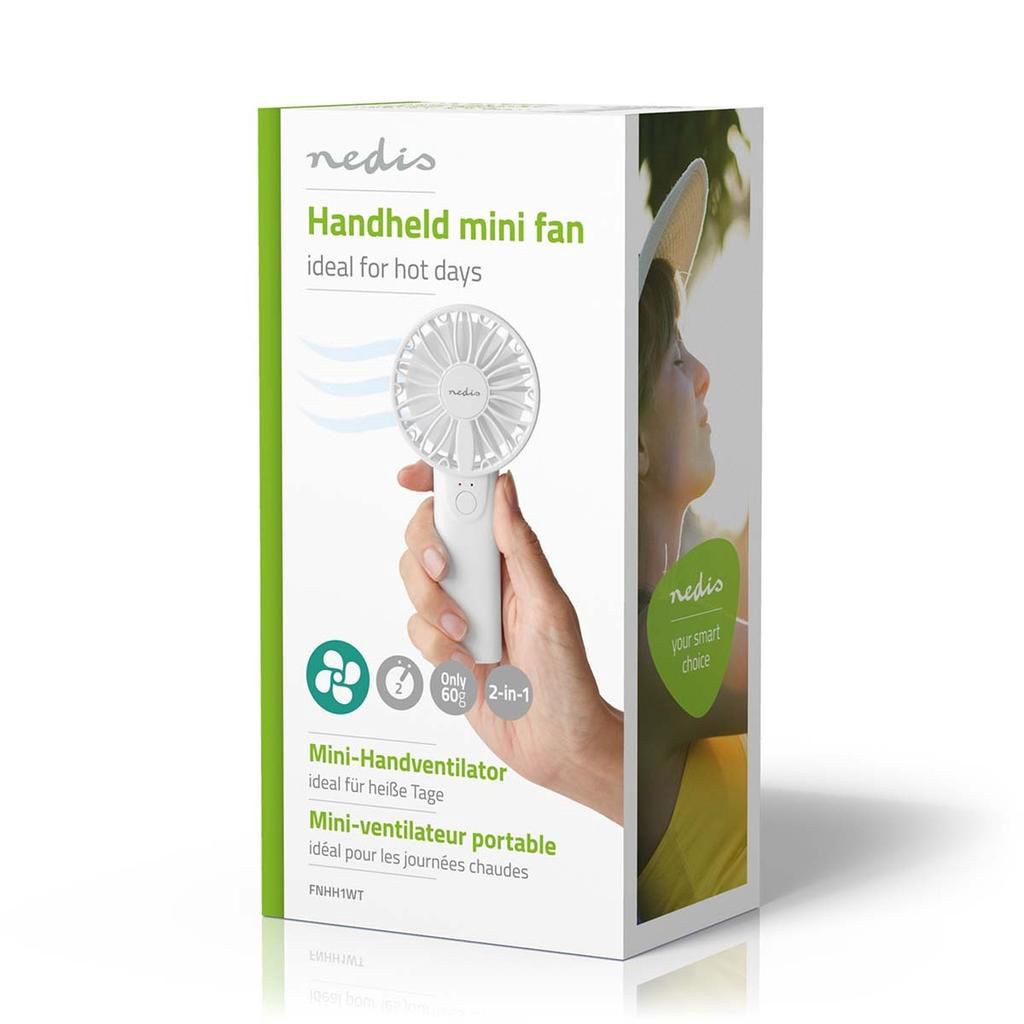 Handfläkt 60 mm, 2-Hastighet, Vit