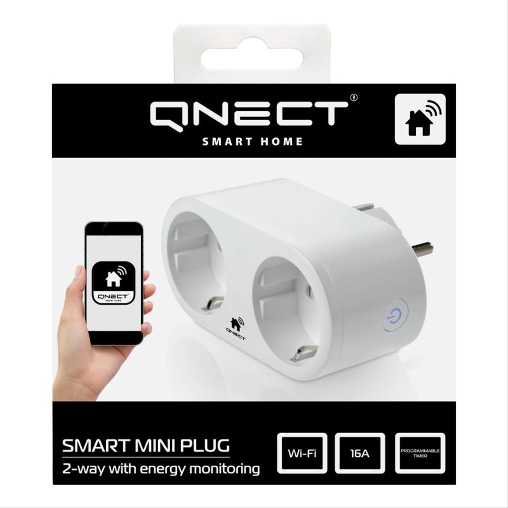 Qnect Smart WiFi Dubbelkontakt 13A