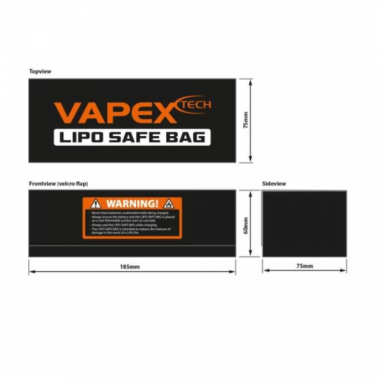 Laddpåse Li-Po 185 x 75 x 60 mm