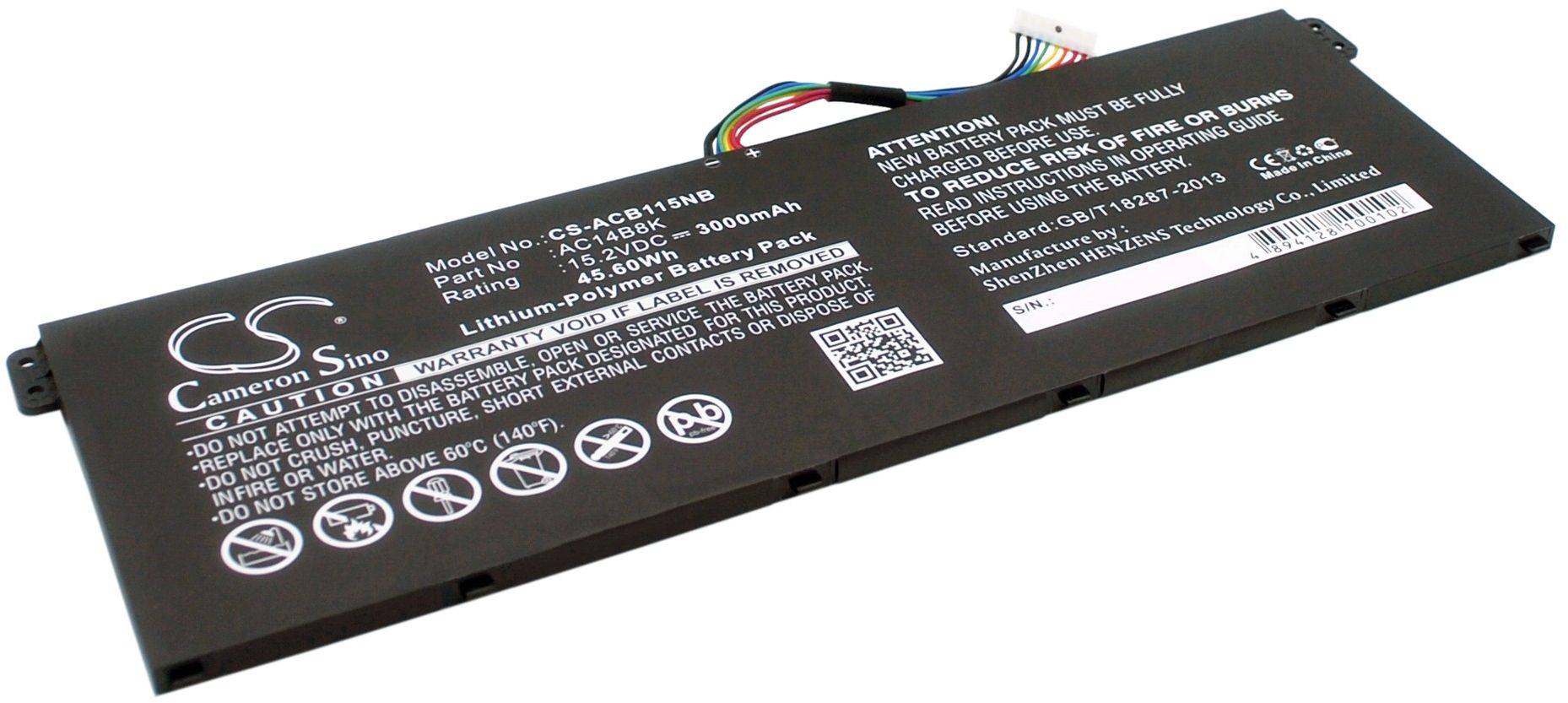 Acer TravelMate Spin B1 B118-RN-C6FD, 15.2V, 3000 mAh
