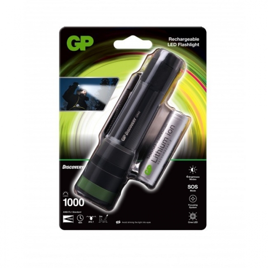 GP Discovery oppladbar lommelykt Strix , 1000 lumen CR42 IPX7
