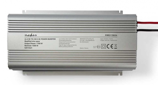 Strömomvandlare Modifierad Sinusvåg 1700 W 24 VDC - AC 230V, 2x Schuko