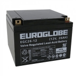 12V EGC26-12 (T3) AGM Batteri 26Ah 167 x 175 x 125 mm Euroglobe