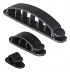 Kabelhållare 1/3/6 platser, 10-pack, svart