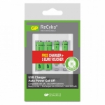 Ladegerät (8h) inkl 2 st GP AA Recyko 2000mAh + AAA 650mAh