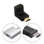 HDMI-adapter / 19-pin ha till ho / vinklad / guldpläterade kontakter