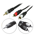 Lydkabel, 3,5mm til- 2xRCA