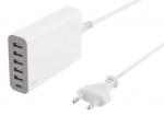 Ladegerät 230V 12A 5xUSB / 1xUSB-C weiß Deltaco