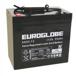 12V EG55-12 AGM Batteri 55Ah 229 x 138 x 205 mm Euroglobe