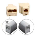 Treveiskobling 8P/8C RJ45, beige