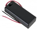Batteriefach / Batteriehalter, mit Schalter, bedrahtet, 2 x AAA