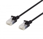 Cat6a U/UTP Nätverkskabel slim RJ45 svart 500MHz 2M